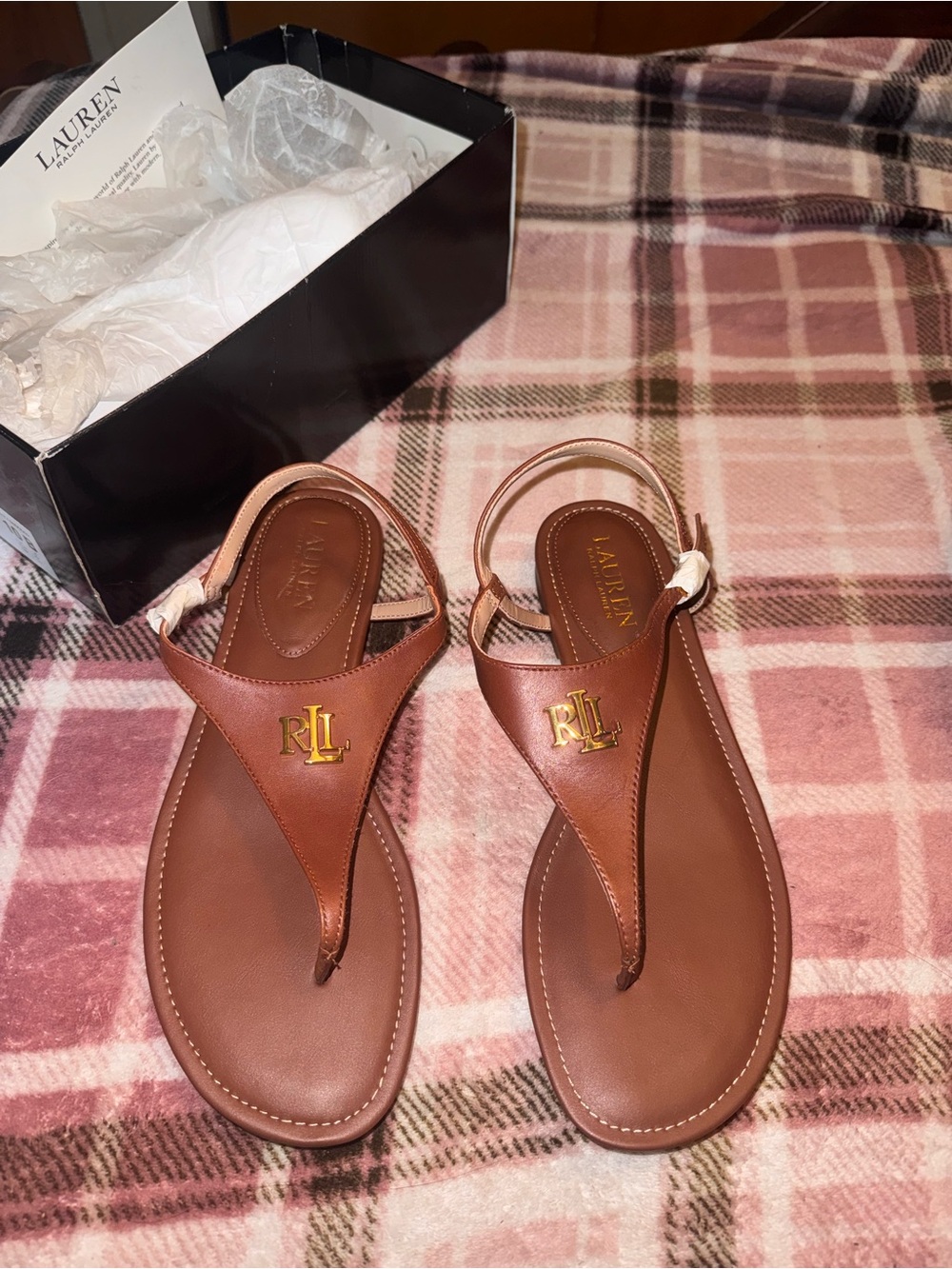 NWOT Ralph Lauren Women's Ellington Sandals Brown Size 10